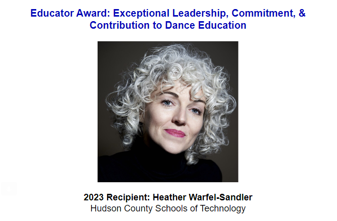 Educator Award: Exceptional Leadership, Commitment, & Contribution to Dance Education