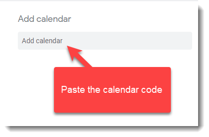 3. Paste the calendar code into the text box"